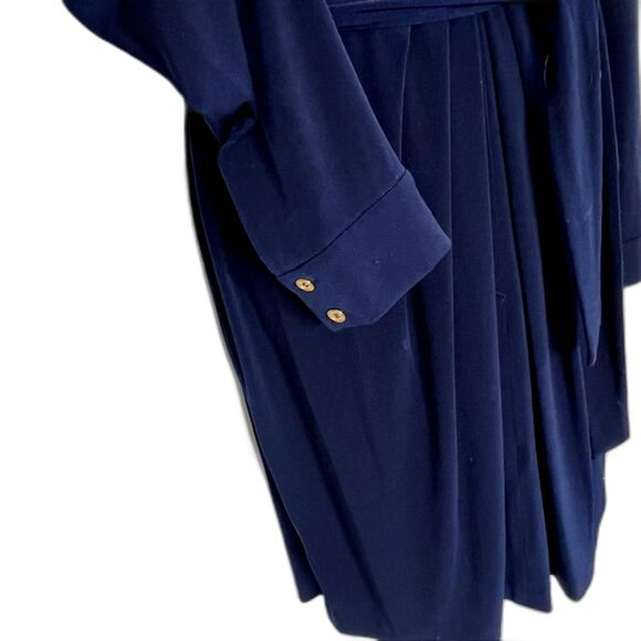 VINCE CAMUTO NAVY BLUE WRAP & TIE STYLE KNIT DRESS SIZE 10 LONG SLEEVES - Picture 5 of 12